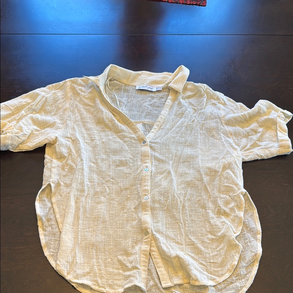 Petal & Pup Cream Button Down Shirt